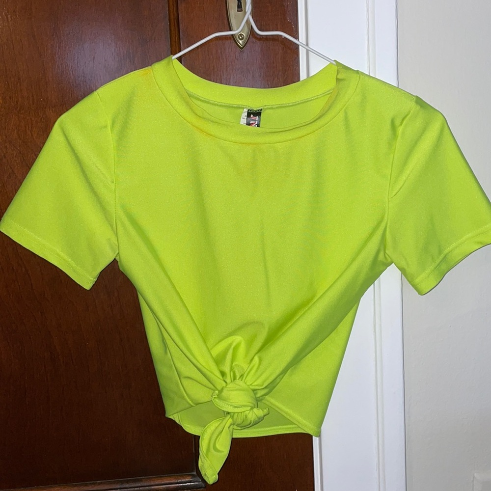 Highlighter yellow crop top